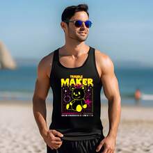 CAMISETA OLIMPICA DEPORTIVA GYM URBAN CASUAL OSOS URBANOS CALACAS CHIDAS ANIME ROCK OH406 - Negro - Ver 1