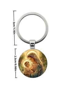 1pc Vintage Virgin Mary Key Chain, Fashion Accessory For Men And Women, Ideal Gift For Birthday, Christmas And Friends Gift Ideas Bag Accessories Lanyards With Id Holder Car Accessories Bag Charms