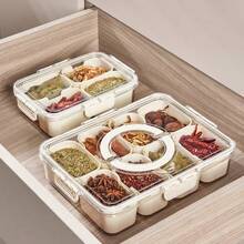 Large Capacity Spice Storage Box Set With Lids And Handles - Ideal For Home Kitchen Organization, Salt Shakers, Seasoning Combination, Suitable For Home, Restaurant, Outdoor Camping, Party, Fathers Day, Mothers Day, Boyfriend/Girlfriend Gifts, Halloween, Christmas