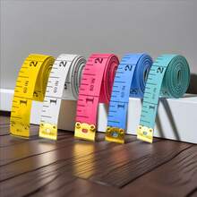 5PCS Soft Tape Measure, 60in Double Scale Ruler Measuring Tape Fabric Sewing Ruler For Body Measurement Weight Loss Cloth Knitting Craft(White,Rose Red,Yellow,Blue,Green) - Multicolor - View 2