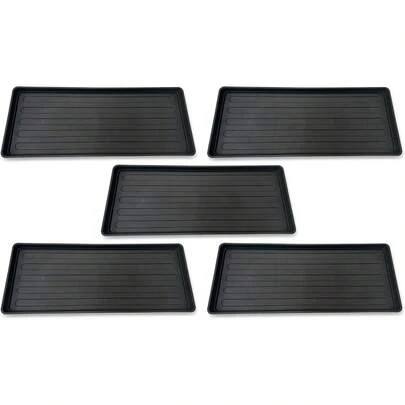 5-Pack Grow Bag Tray 100cm X 40cm Garden Plant Watering Indoor, Outdoor, Greenhouse For Tomatoes, Fruits And Vegetables, And Boots, Litter Or Oil Tray
