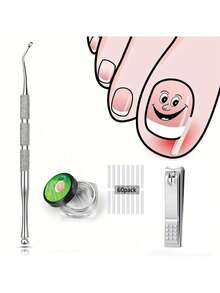 62pcs/Set Nail Clipper Manicure & Pedicure Kit - Silver - View 10