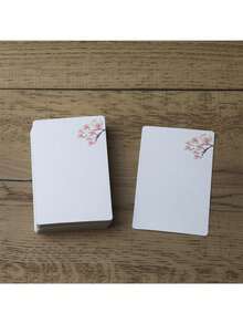 20张/套圆角空白DIY绘画卡、厚纸板贺卡、花卉图案卡、白卡纸礼品卡、手写祝福卡 - 彩色 - 查看 29