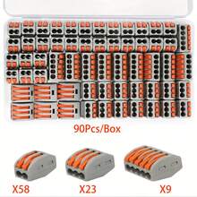 Boxed Quick Disconnect 2/3/5 Wire Connector, 28-12 AWG, Insulated Terminal With Copper Contacts, Compact PVC Insulation, Suitable For Wire, Wiring Accessories, Electrical Connector, Clip Cable Terminal, Lever NUT LED Lamp With Lighting, Universal Compact Cable Connection Push-In Type, 2 Pin 412/3 Pin 413/5 Pin 415/Wiring Terminal, Reusable Mini Quick Connection Household Line Terminal, Durable Connector - Multicolor - View 7