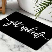 1PC Fun Quick Dry Bathroom Mat Absorbent Non-Slip Bathroom Rug Thin Starter Bathroom Floor Mat For Bathtub, Shower Room, Sink Home Bathroom Decor Floor Carpet Outdoor Rug Door Mat Summer Bathroom Accessories - Black and White - View 1