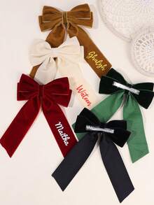 1 قطعة فيونكة شعر مخصصة للبنات من القطيفة لعيد الميلاد، مشابك شعر ديكور، اكسسوارات شعر، هدايا عيد الميلاد المخصصة، فيونكات شعر للبنات، لوازم هدايا عيد الميلاد - متعدد الألوان - مشاهدة 6