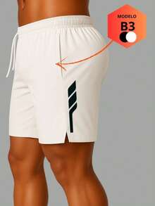 Men's Bermuda Shorts For The Gym And Beach – Dry Bermuda Shorts With Elastane – Few Units - 黑色 - 查看 6