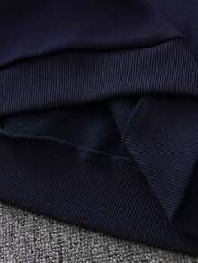 男士长袖撞色格子Polo衫，宽松休闲运动学院风，适合春秋季穿着 - 藏蓝色 - 查看 6