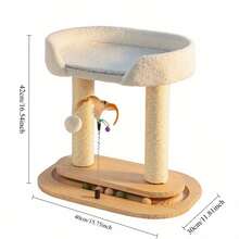 Árbol grande para gatos con cama giratoria, estructura para escalar, casa de peluche para gatos, poste rascador de sisal
