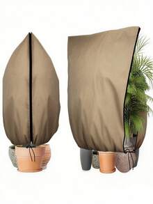 Winter Plant Cover With Drawstring Zipper - Windproof, Breathable Frost Protection For Trees & Shrubs, For Season Extension & Frost Protection,Sun, Bird & Insect Guard - Easy-On Drawstring Design