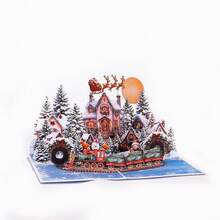 1pc Creative Christmas Scene 3D Greeting Card, Home And Party Atmosphere Decorative Items, Birthday Card, Surprise Gift For Friends, Gift For Parents, Suitable For All Kinds Of Festival, Celebration & Parties