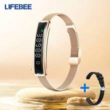 LIFEBEE 时尚智能手环，双频无线 5.3 健身追踪器，多种运动模式，遥控相机，来电提醒，女士多功能健身手环