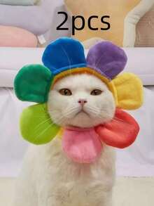 1 猫咪宠物用品卡通小猫可爱宠物帽子头饰迷你头饰向日葵造型可爱日常派对用品适合宠物生日派对猫咪头饰可爱向日葵。 - 彩色 - 查看 11
