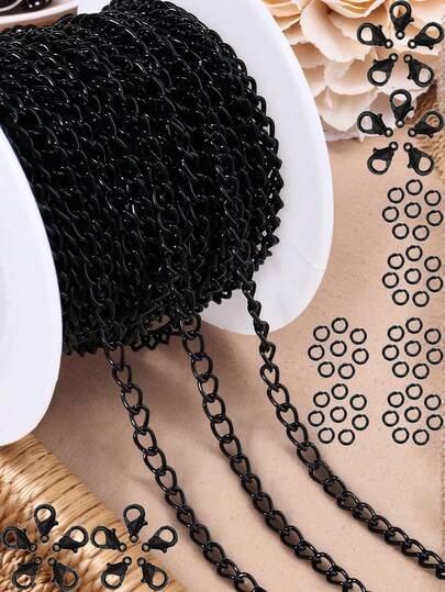 5m/Roll Necklace Chain, Suitable For DIY Jewelry Making, Necklace Chain Set, Includes 20pcs Lobster Clasps, 90pcs Jump Rings, 1m/Pack Excluding Lobster Clasps, Jump Rings