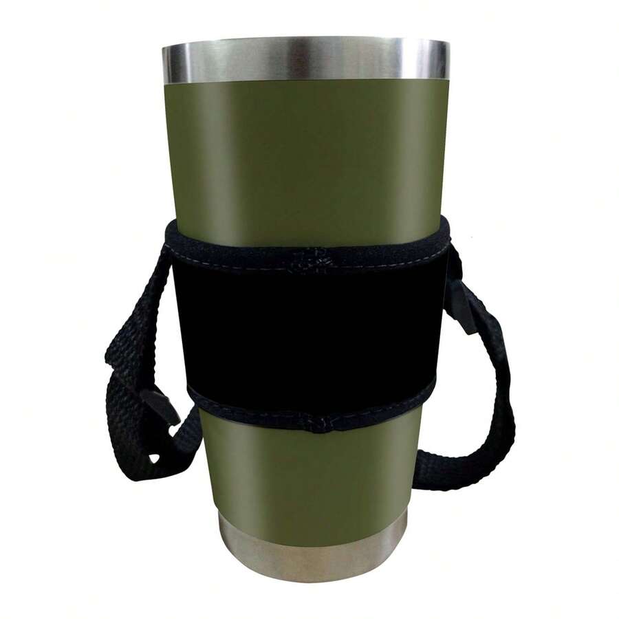 Neoprene Thermal Cup Holder With Shoulder Strap - ISOPRENE - Plain Black - 黑色 - 查看 1