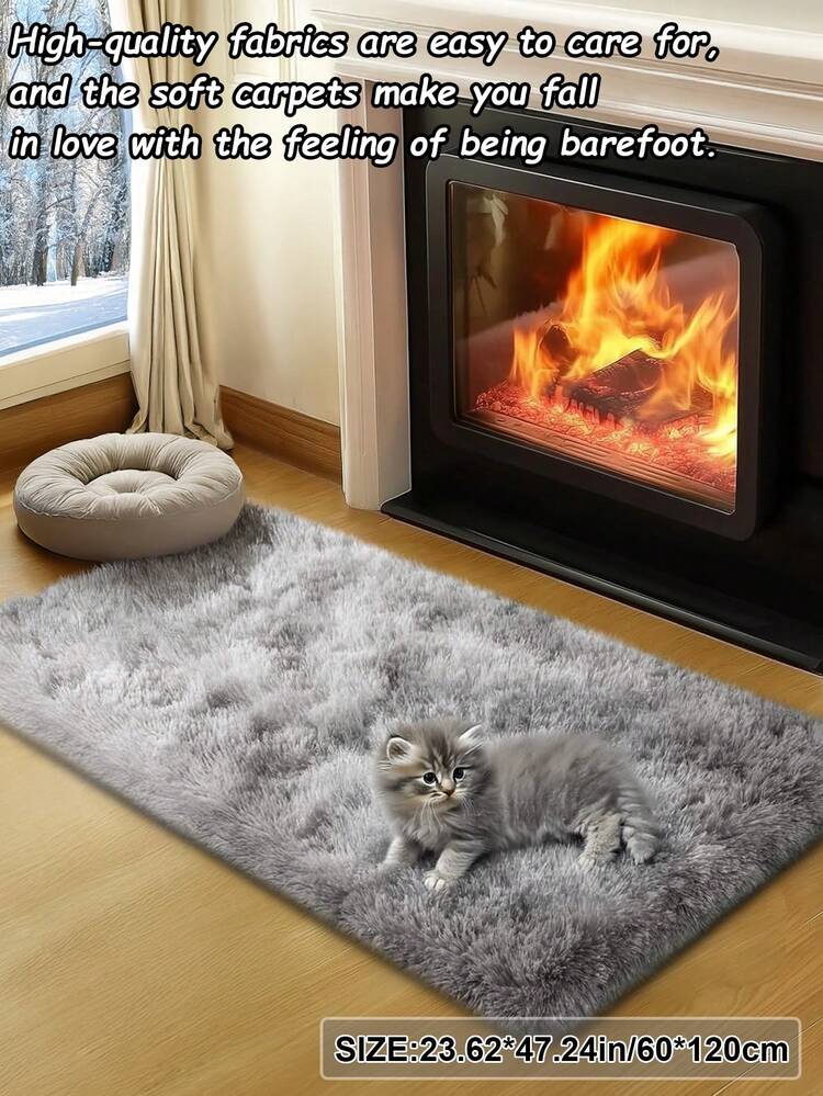 1 tấm thảm lông xù dài mềm mại, thoải mái, họa tiết nhuộm tie-dye sáng tạo, trang trí theo phong cách Bắc Âu tối giản hiện đại cho phòng khách và phòng ngủ, trang trí nhà màu kem ấm áp, quà tặng theo mùa thu/đông, thảm trang trí Giáng sinh/Halloween/Ngày lễ tình nhân mềm mại, thảm dễ chăm sóc cho phòng khách, ghế sofa, thảm đầu giường - Nhuộm tie-dye màu xám nhạt - Xem 7