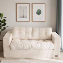 MAXYOYO Convertible Sofa Bed,Pull-Out Three-Seat Sofa Bed,Two-In-One Folding Sofa Bed,Filled With High-Density Foam,Folding Floor Sofa With Pillows,Suitable For Living Room,Bedroom,Study - 米色 - 查看 3