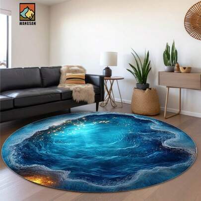 1 pièce/10 pièces Tapis de bain antidérapant à motif de trous créatif, en matériau de flanelle, tapis de sol rond, décoration moelleuse, convient pour la salle de bain, l'entrée, la cuisine, le salon et autres occasions, lavable en machine, antidérapant, décoration de Noël, cadeau idéal