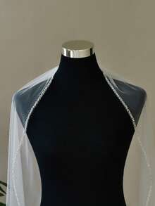 Voile de mariée fait main avec perles, pendentifs et peigne à cheveux, accessoire de cheveux de mariage élégant - V32 - Voir 9