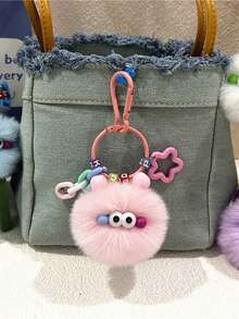 1 Stück süßer, niedlicher kleiner Holzkohle-Ball Cartoon Schlüsselanhänger, kreative hässlich-süße Holzkohle-Ball Anhänger, modischer retro Studenten Plüsch Puppen Schlüsselanhänger Ornament, geeignet für Weihnachten, Valentinstag, Halloween, Ostern und andere Feiertage, niedlicher Plüsch Monster Schlüsselanhänger Geschenktüte Anhänger Auto Zubehör Lehrer Freundin Schwester Geschenkideen