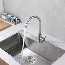 1 Set Of Faucet, Easy To Install, 360 Degree Rotating Nozzle, Convenient For Cleaning Various Corners Of The Basin, Suitable For Single And Multiple Bowl Shaped Sinks In The Kitchen Or Bar - Silver - View 2