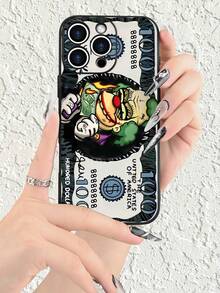 with"Joker Dollar Phone Case"Pattern  16 Pro Max phone case, matte black, suitable for various models of soft TPU shells - Negro - Ver 1