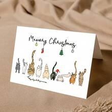 1 件，带信封的搞笑猫咪圣诞贺卡，送给爱猫人士的幽默圣诞礼物，送给男朋友、女朋友、丈夫和妻子的圣诞贺卡 - 均碼 - 查看 5
