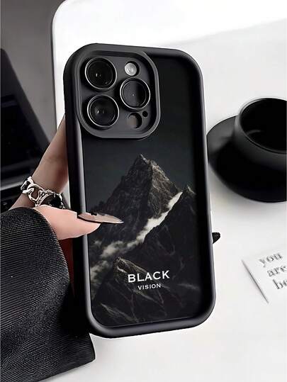 1 szt. Stylowe, minimalistyczne etui na telefon z wzorem szczytu górskiego, ochronna osłona antypoślizgowa, kompatybilne z 'em 16, 16 Plus, 16 Pro Max, 16e, 16 Pro, 15, 15 Plus, 15 Pro Max, 15 Pro, 14, 14 Plus, 14 Pro Max, 14 Pro, 13, 13 Pro, 13 Pro Max, 12, 12 Pro, 12 Pro Max, Galaxy A05, A05S, A06, A14, A15, A16, Redmi, OPPO, VIVO