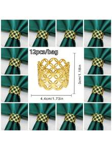 1 قطعة/6 قطع/12 قطعة من حلقات المناديل الإبداعية، حاملات المناديل الزخرفية لعيد الميلاد، الحياة الريفية، الزفاف، المطعم، الفندق، عيد الحب، الولائم، طاولات البوفيه، مستلزمات الحفلات، ديكور طاولة المطبخ المنزلي