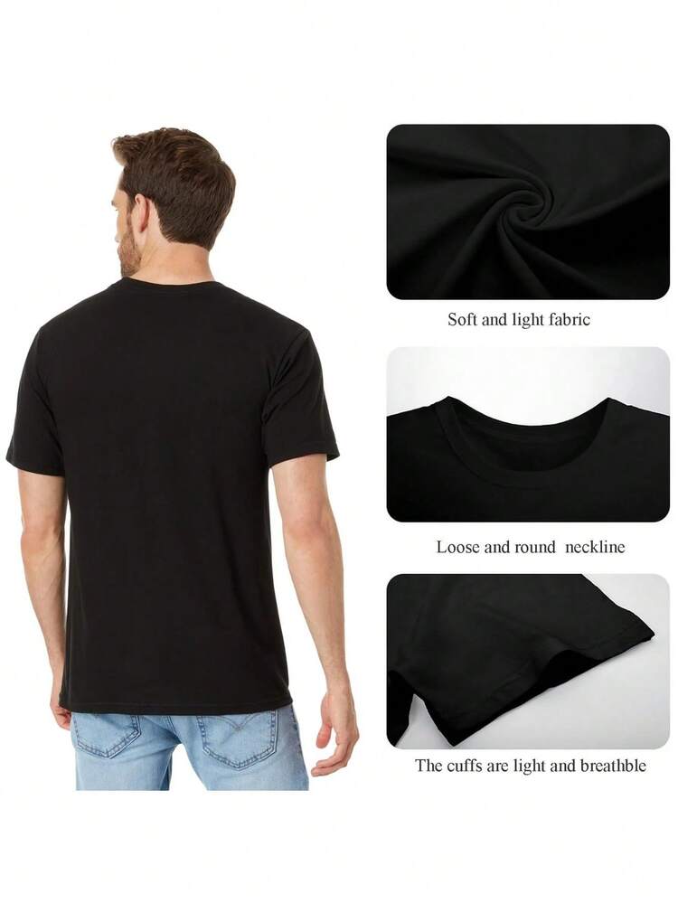 Men T-Shirts - 黑色 - 查看 4