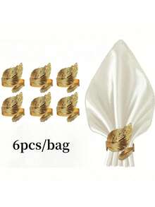 1 قطعة/6 قطع/12 قطعة من حلقات المناديل الإبداعية، حاملات المناديل الزخرفية لعيد الميلاد، الحياة الريفية، الزفاف، المطعم، الفندق، عيد الحب، الولائم، طاولات البوفيه، مستلزمات الحفلات، ديكور طاولة المطبخ المنزلي