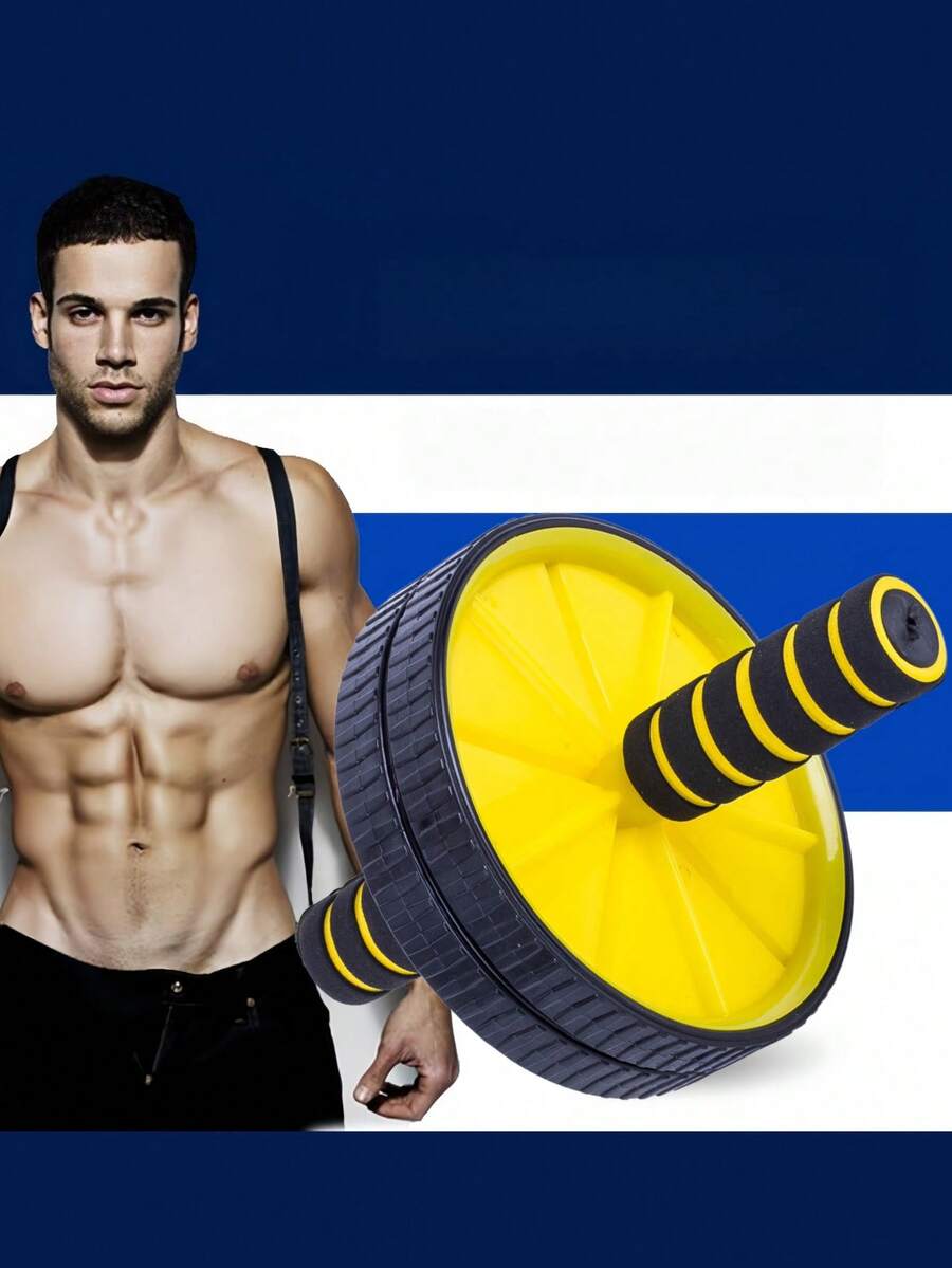 1pc Abdominal Wheel Roller, Home Fitness Equipment, Abdominal Muscle Trainer, Suitable For Beginners, Men & Women, Slimming Waist - Multicolor - View 1