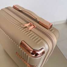 Travel Toiletry Bag ABS Rigid Makeup Organizer Carry-On Case TOP - Gold - View 3