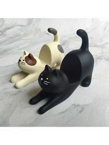 1 件黑色 Slouchy Cat 伸展式桌面支架、Slouchy 手机支架 - 彩色 - 查看 2