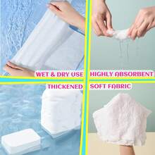 Serviettes compressées jetables - Serviette de voyage grande taille ultra-absorbante et portable pour le lavage du visage, serviette de coton réutilisable pour le camping, l'hôtel, la salle de sport, l'usage quotidien