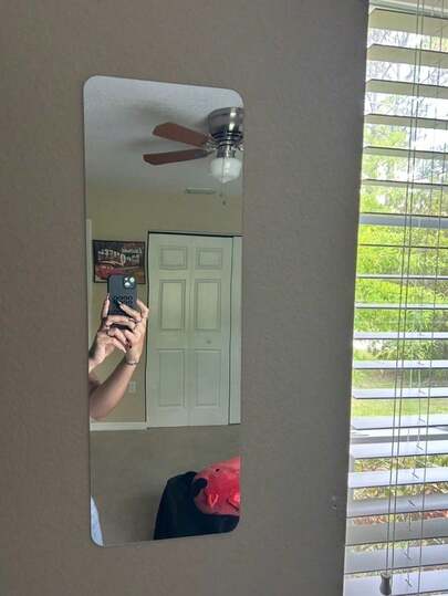 1pc DIY Acrylic Mirror, Bathroom Spiegel Makeup Unbreakable, Self Adhesive, No Installation Required. Wand Square Round Heart Shaped Waterproof Material, Peel Stick. view 8