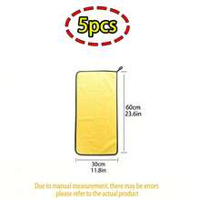 5pcs/1pc Super Soft & Fine Microfiber Car Cleaning Towels, Pet Towels, Thick, Non-Shedding, Effective Drying & Cleaning, 400gsm, Yellow & Gray, Super Absorbent, Non-Scratch, Non-Shedding, Thick Washable Kitchen Cloths, Suitable For Cleaning Car Windshield, Windows, Dashboard, Steering Wheel, Trunk, Stove, Pots, Sinks, Kitchen, Bathroom And Furniture, Perfect For Auto Detailing And Delicate Cleaning - Yellow - View 16