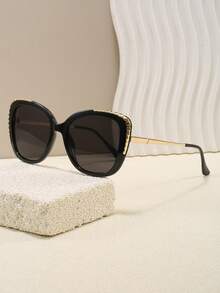 新款复古欧美风女士猫眼眼镜，高端时尚街头风 - 彩色 - 查看 1