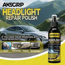 AKSGRP Kit de restauración de faros, elimina el amarillamiento y los arañazos, disponible en 30/50/120ml, incluye una herramienta de esponja especializada, restaura fácilmente a como nuevo