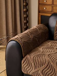 1件装毛绒羊羔绒沙发座垫套 - 防滑保暖座垫，适用于组合沙发，宠物友好型1/4沙发保护垫