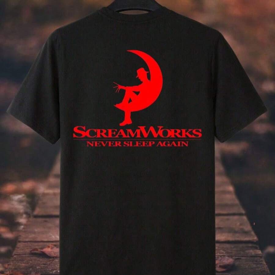 Camiseta temática Ropa de Halloween "scream works" noche de brujas octubre otoño cómoda - Negro - Ver 1