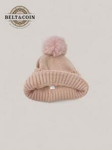 Women's Warm Fluffy Winter Hat, Fashion Wool Knitted Pom Pom Beanie, Warm And Versatile, 1 Piece, Cute. Women's Fluffy Pom Pom Knitted Hat, Perfect For Winter And Autumn. - Pink - View 7