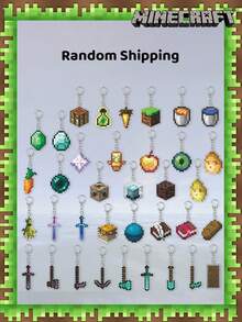 Minecraft Minecraft 12 buc Minecraft licențiat oficial My World Items Breloc acrilic Totem cu stras nemuritor Târnăcop și cristal de capăt și alte brelocuri Chei Rucsac Decorațiuni Cele mai bune cadouri Accesorii auto Talisman geantă Rucsac pentru școală Drăguț Goth Y2K