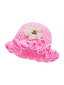 Handmade Crochet Women Ruffled Wave Beanie, Knitted Hat