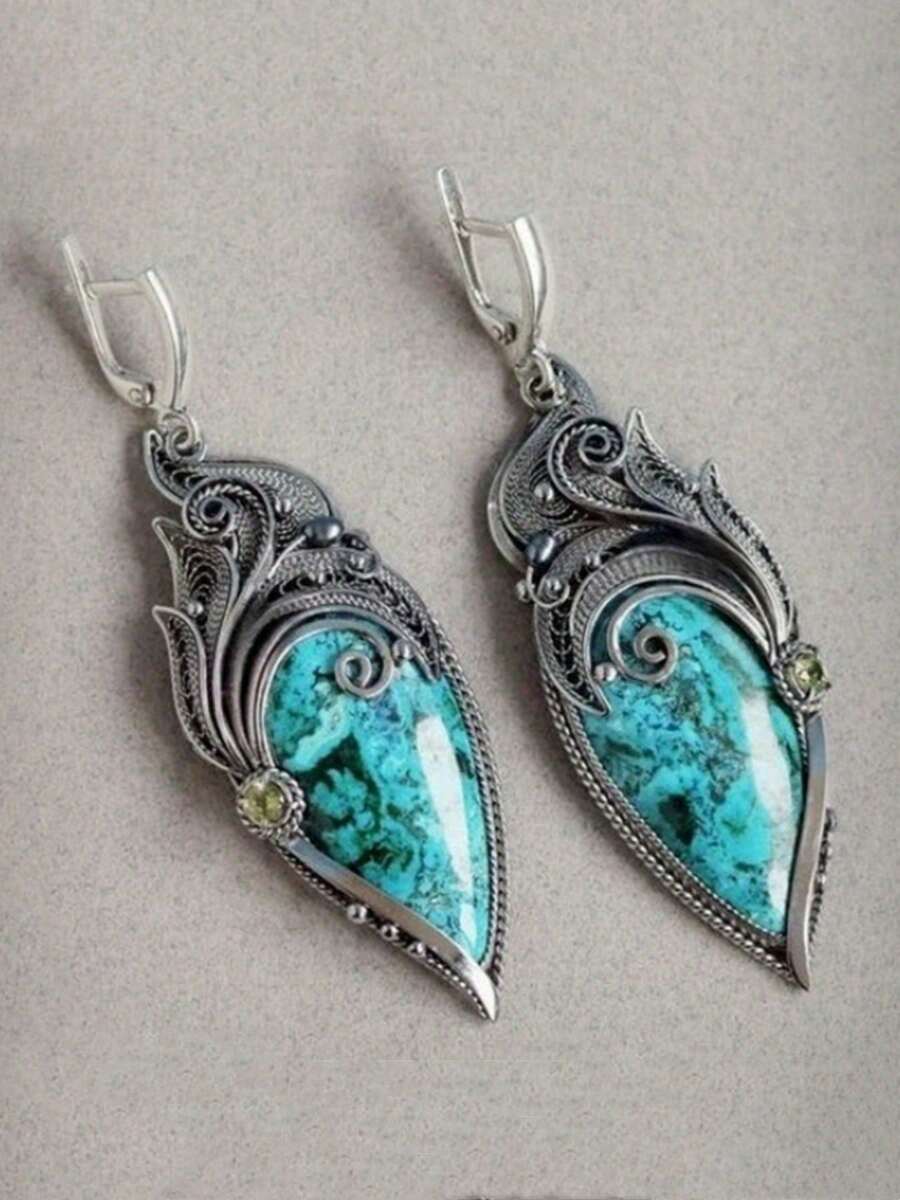 Modische bohemische geschnitzte Cut Out Tropfen Ohrringe, Vintage Ohrringe, perfektes Geschenk für Liebhaber und Freunde