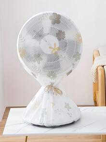 1 个风扇安全罩（绳子随机）-防夹网，风扇家用防尘罩，防水、防潮、防尘风扇保护器，易于穿脱，可水洗和可重复使用，保持风扇清洁，适用于学校、办公室、家庭、旅行、可水洗、图案防水防尘风扇罩，家用垂直风扇保护器，透气网眼设计