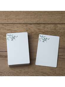 20张/套圆角空白DIY绘画卡、厚纸板贺卡、花卉图案卡、白卡纸礼品卡、手写祝福卡 - 彩色 - 查看 26