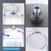 DAHAN 9'' Regaderas para Baño 6 in 1 Multifuncional Cabeza de Ducha Regadera de Lluvia de Alta Presión ABS Galvanoplastia Rotacion de 360 Ángulo Ajustable Redondo Regaderas Fija para Baño Hotel SPA - como en la foto - Ver 4