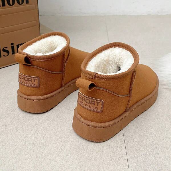 Merlard Damen Schneestiefel, neue Mode für Herbst/Winter, vielseitige Kurzstiefel, rutschfest und warm, Outdoor Dicksohlen warme Schlupfstiefel