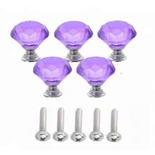 12pcs Crystal Glass Cabinet Knobs, Suitable For Wardrobe Doors, Drawer Cabinets, Shoe Cabinets, Kitchen Cabinets And Other Furniture, Single Hole 1.18 Inches, Small Zinc Alloy Handles, Furniture Accessories - Multicolor - View 24